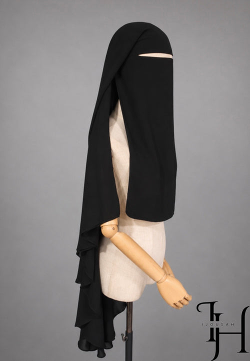 3-lagiger Niqab mit Rundschnitt